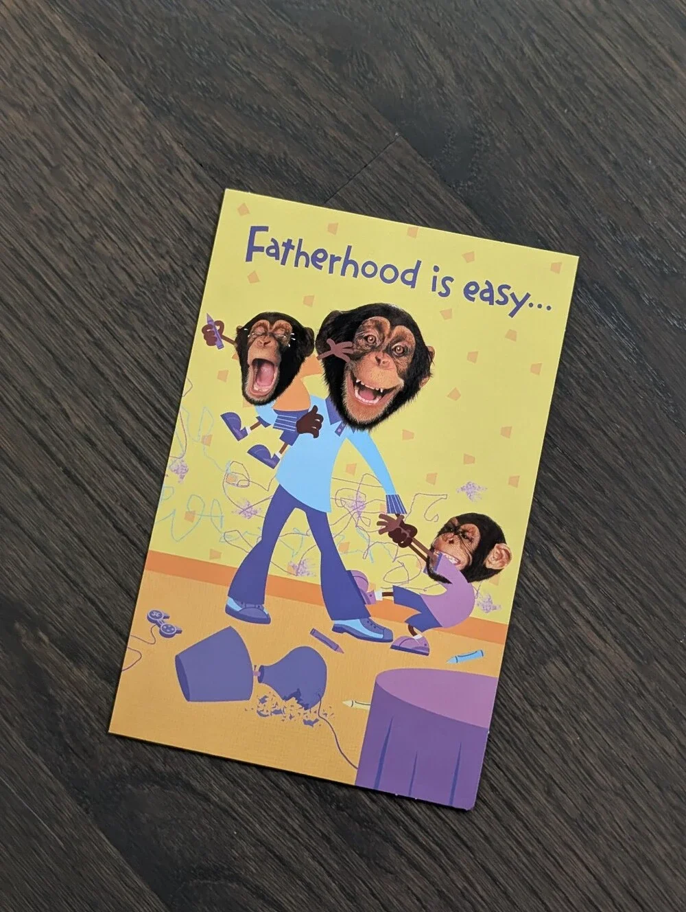 Tender Thoughts Funny Monkey Father's Day Greeting Card (No Envelope)